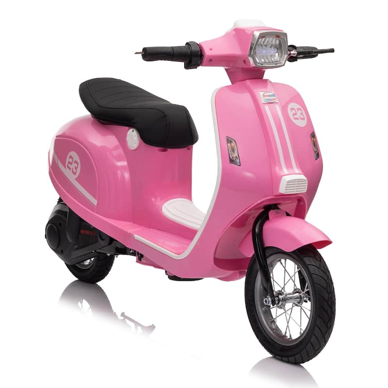 24V 250W Powerful Electric Scooter W/12" Air-Filled Tires,Hand Accelerator & Brake,Dual Rear Suspension,High/Low Speed