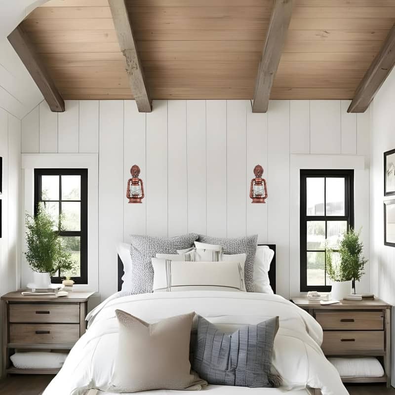 Farmhouse wall sconce anti copper wall lighting glass, iron bulb wall lamp