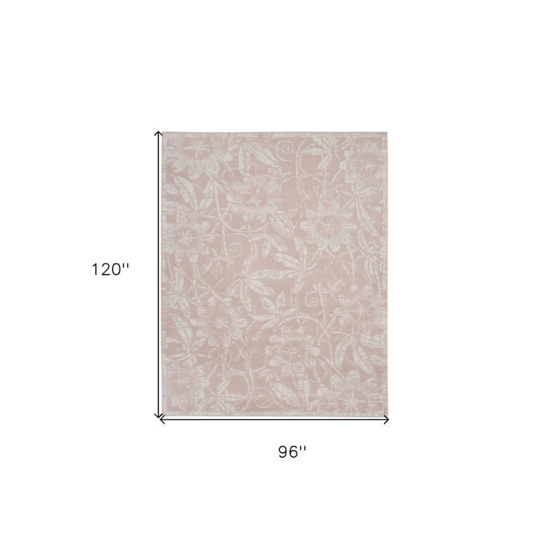 Jazoc Power Loomed Distressed Floral Non Skid Stain Resistant Area Rug By HomeRoots - 120' X '96' X '0.39