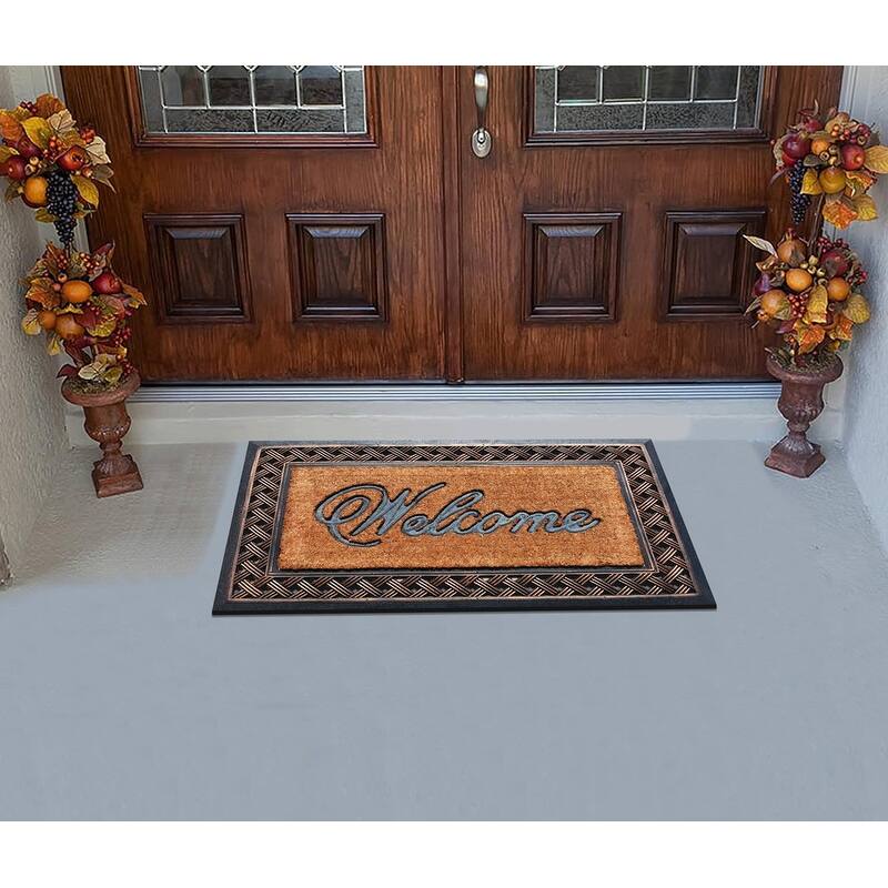 A1HC Rubber and Coir Heavy Duty Non-Slip Tapered Edge Doormat