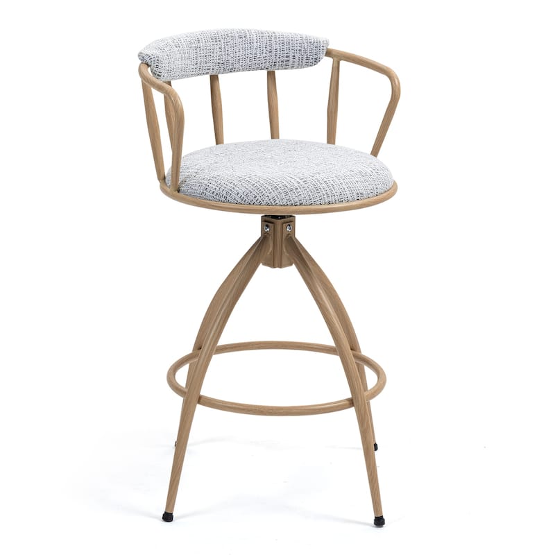 Upholstered Counter Height Swivel Bar Stools Side Chairs Set of 2