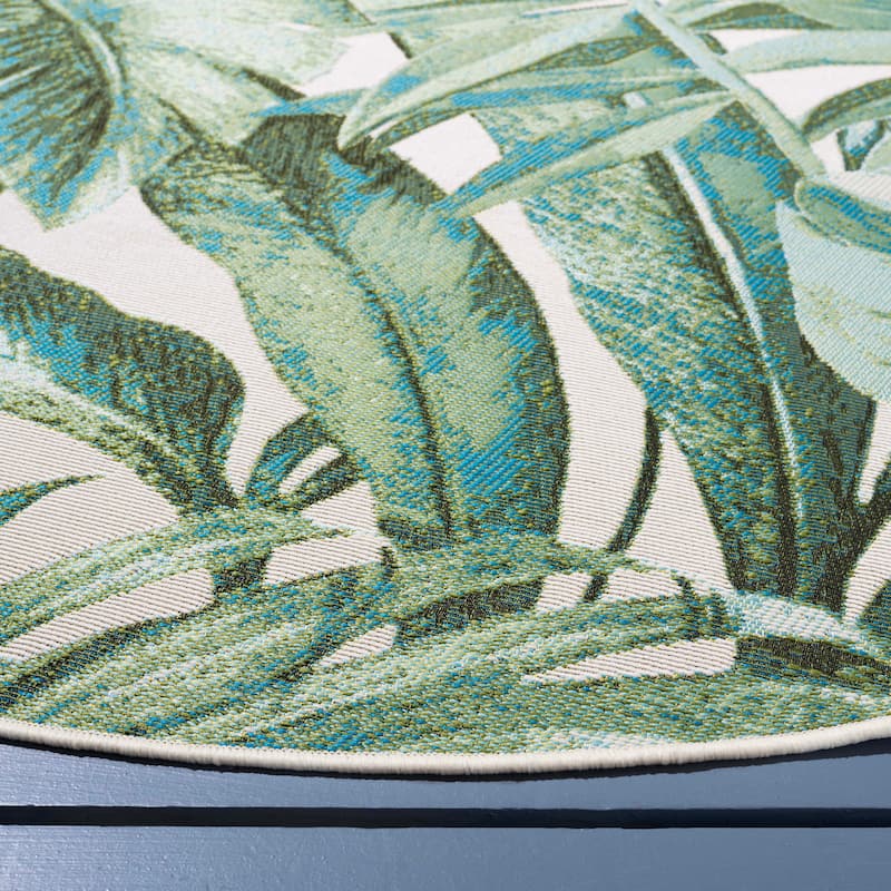 SAFAVIEH Barbados Floricica Tropical Indoor/Outdoor Waterproof Rug