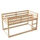 preview thumbnail 11 of 10, Natural Twin Wood Loft Bed with Ladder & Fence