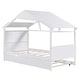 preview thumbnail 10 of 16, White Twin Size Solid Wood House Bed with Trundle & Storage