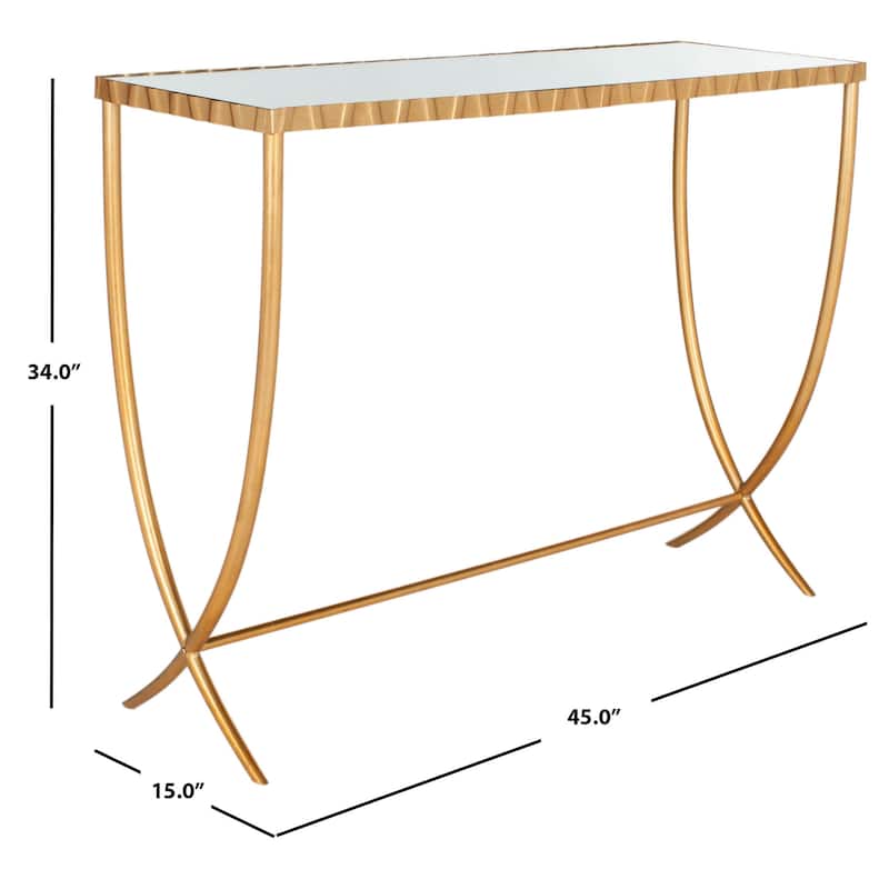 SAFAVIEH Chikae Gold/ Mirror Console - 45" x 15" x 34" - 45Wx15Dx34H
