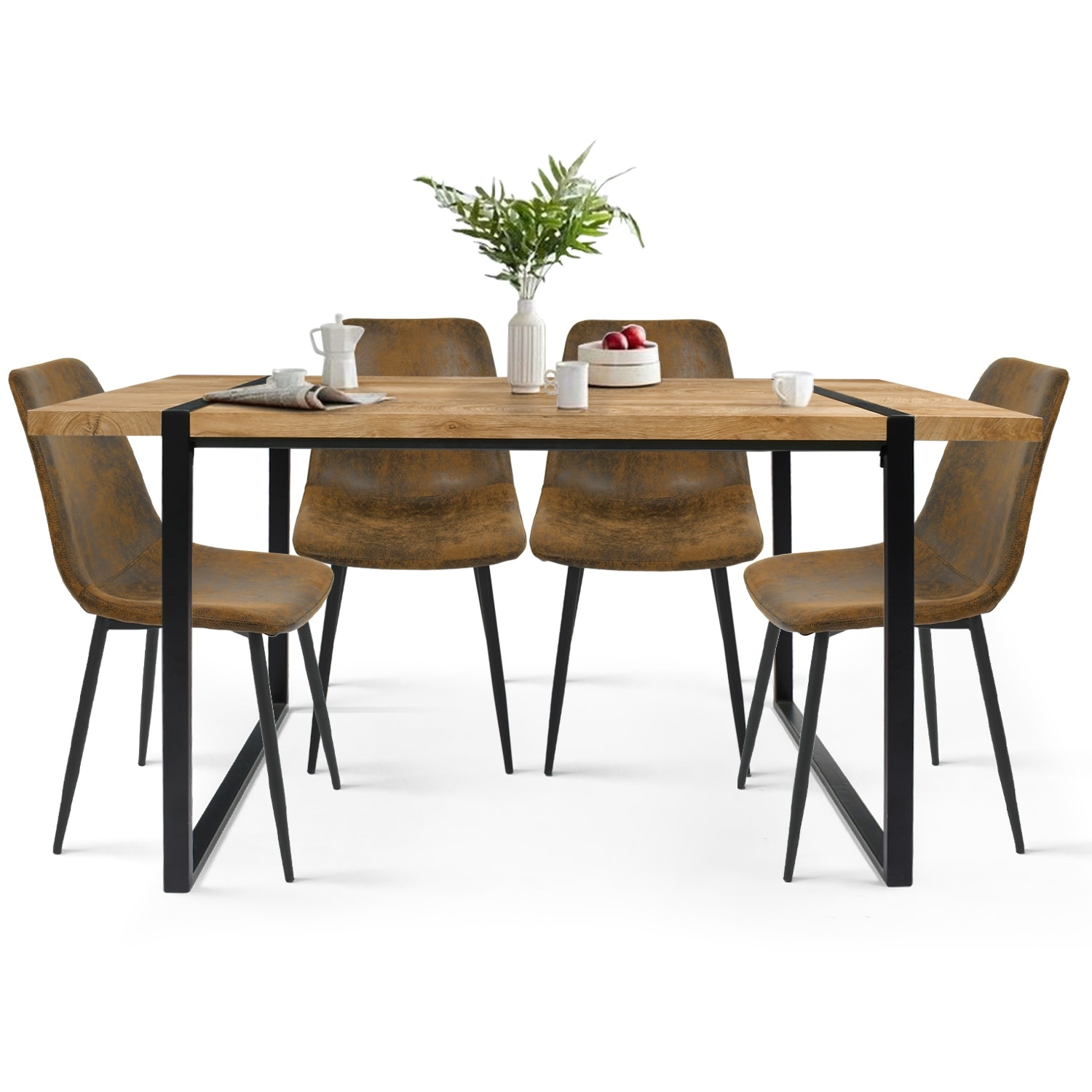 peay suede 5 piece dining set