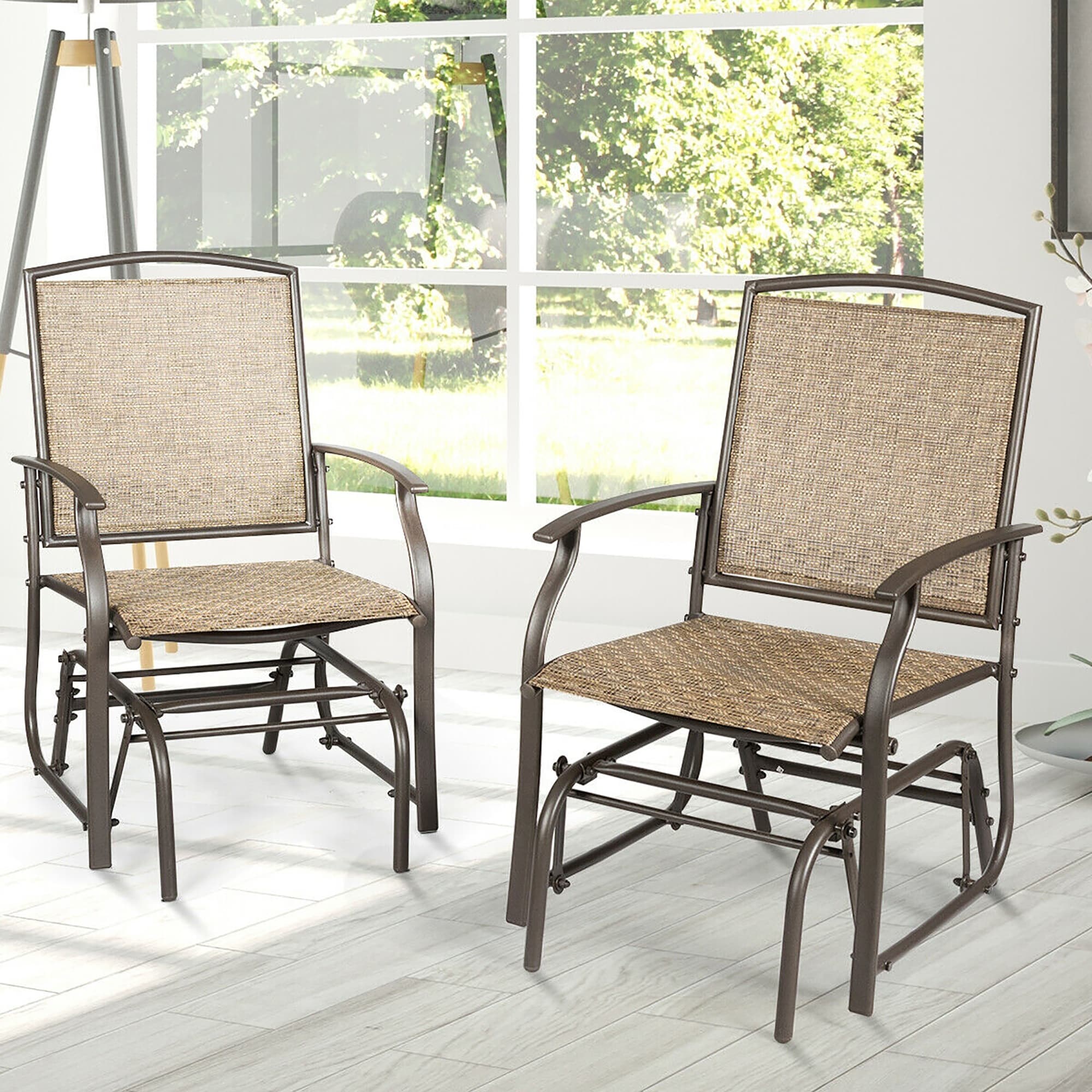 Metal frame glider discount rocker