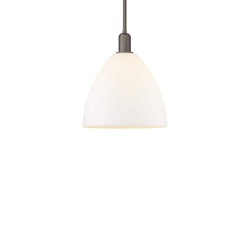 Innovations Lighting 716-1S-14-12 Bristol Pendant Bristol 12" Wide - Oil Rubbed Bronze / Matte White