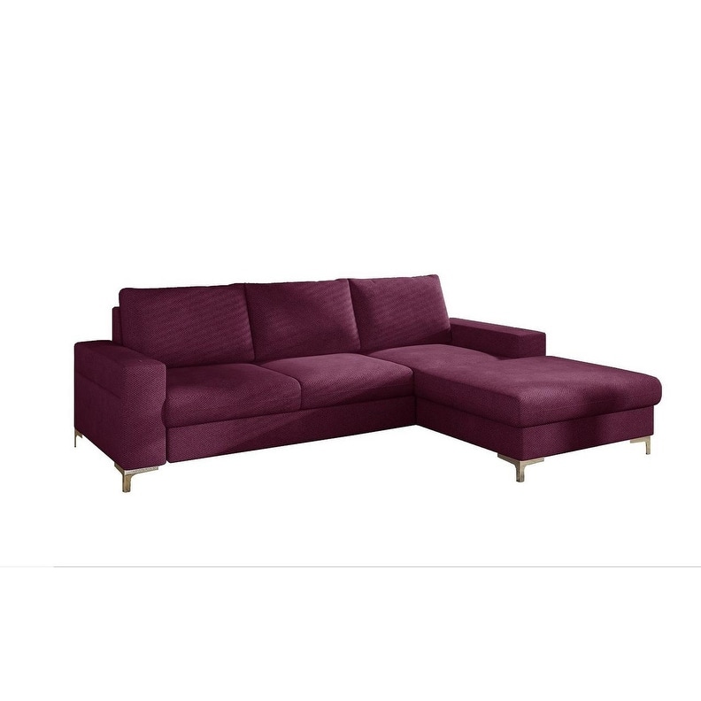 BENZ Sectional Sleeper Sofa - Cherry - Right Facing