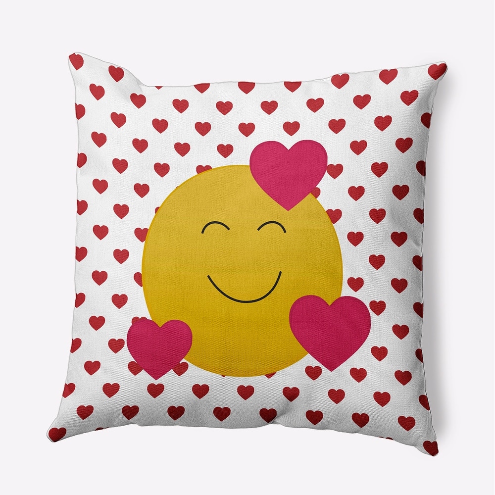 Love Emoji Valentines Day Decorative Throw Pillow
