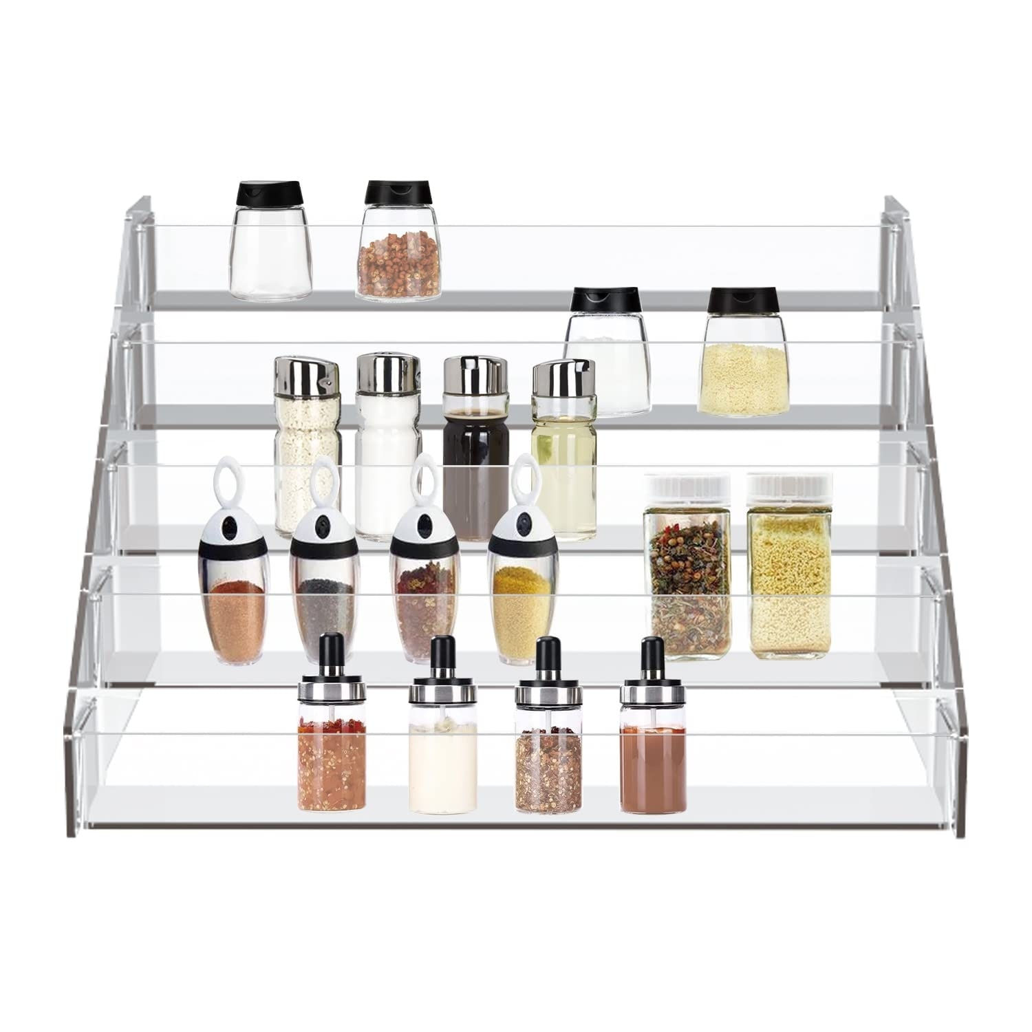 Spice Rack Organizer For Cabinet, 4/5 in/Tier Acrylic Tiered