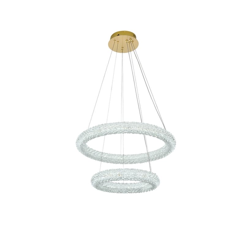 Elegant Lighting 3800G24 Bowen 24" Wide LED Crystal Ring Chandelier -
