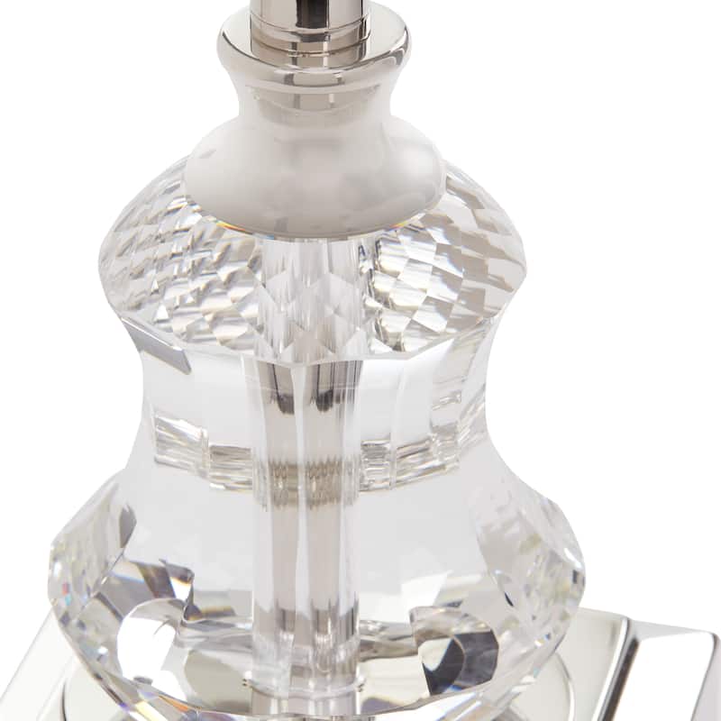 Silver Orchid Brielle Polished Nickel and Crystal 1-light Buffet Table Lamp - 12.2"L x 12.2"W x 28.75"H
