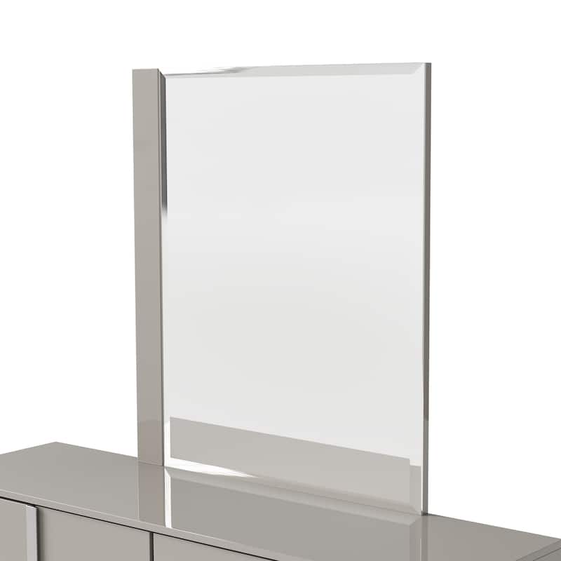 Furniture of America Erina Modern Glossy 2-Piece 6-Drawer Dresser and Mirror Set