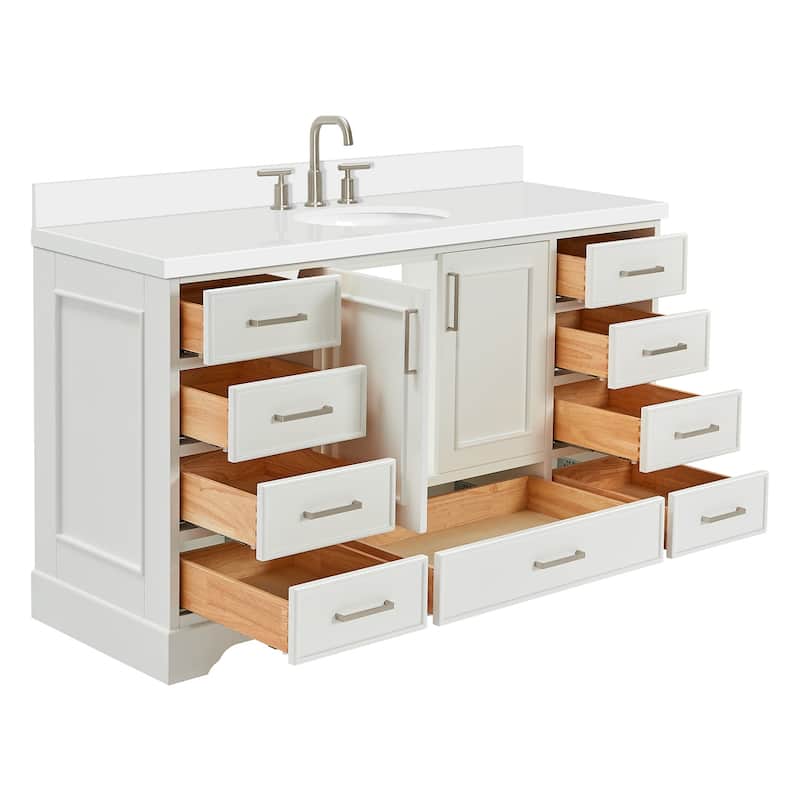 Ariel M061SWQOVO Stafford 61" Free Standing Single Basin Vanity Set