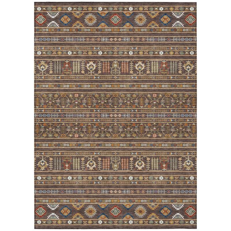 Machine Washable Indoor/ Outdoor Boho Moroccan Chantille Rug