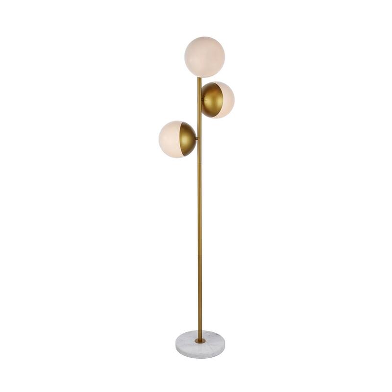 3-Light Floor Lamp with Frosted White Glass
