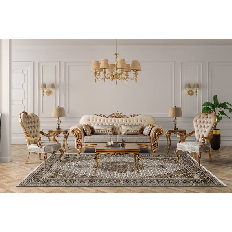 Master Collection Border Transitional Area Rug