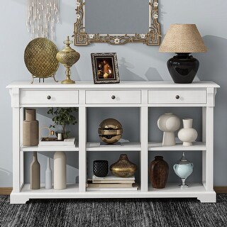 Antique White Console Table Entryway Table Side Table with 3 Drawers ...