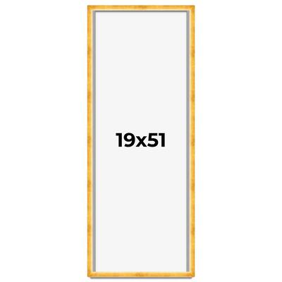 19x51 Shadow Box Frame Gold | 1.625 Inches Deep Real Wood Traditional