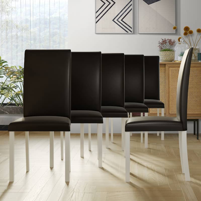 CraftPorch Classy Modern Dining Chairs (Set of 6) - Black