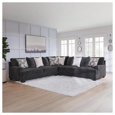 Signature Design by Ashley Lavernett Charcoal 3-Piece Sectional - 131"W x 131"D x 40"H