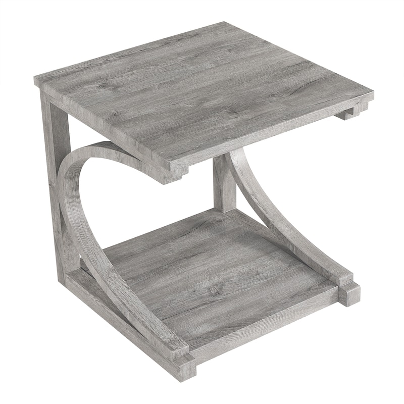 Unique Solid Wood Coffee Table with Storage Shelf