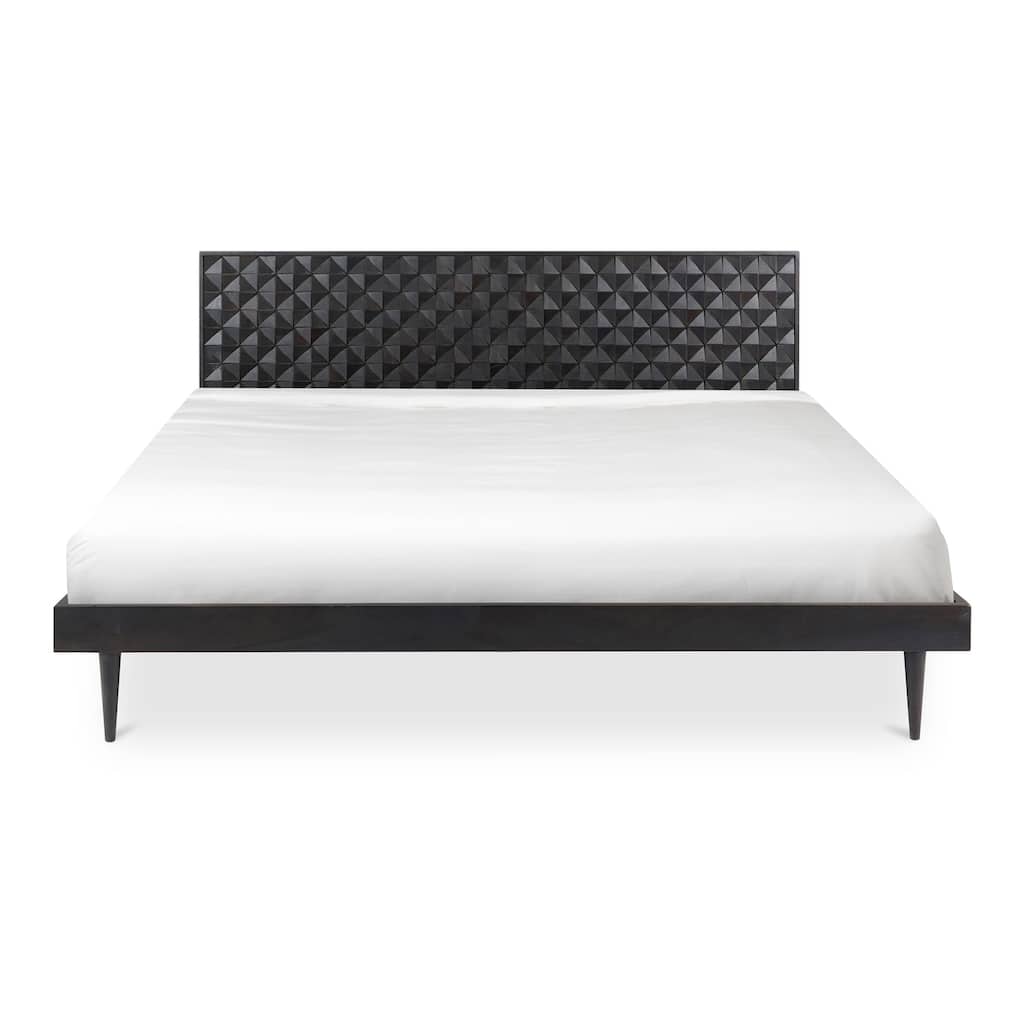 King Size Bed Frame - Solid Wood Bed - Modern Black Bed - Bedroom Furniture