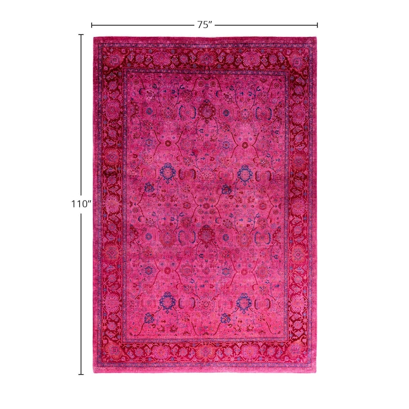 Contemporary Overdyed Wool Hand Knotted Area Rug - 6' 3" x 9' 2"