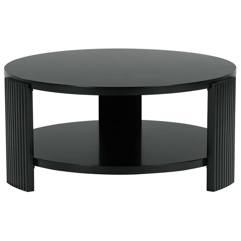 SAFAVIEH Couture Liabella Round Wood Coffee Table - 38"W x 38"D x 19"H