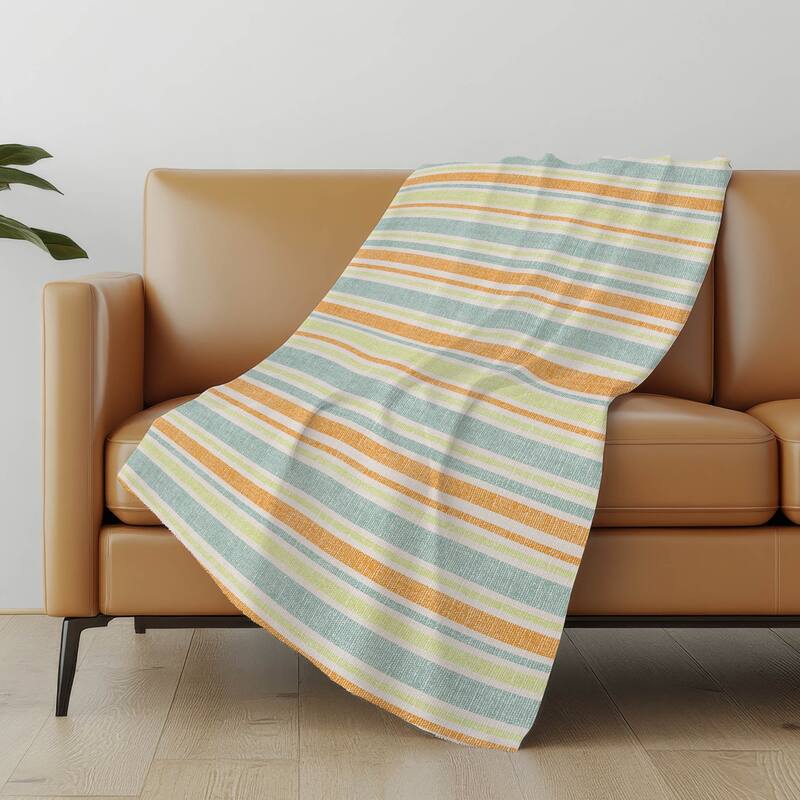 Premium Machine Washable Modern Stripe Sherpa Throw Blanket
