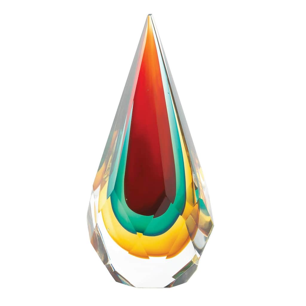 Blazing Multi-Color Glass Sculpture
