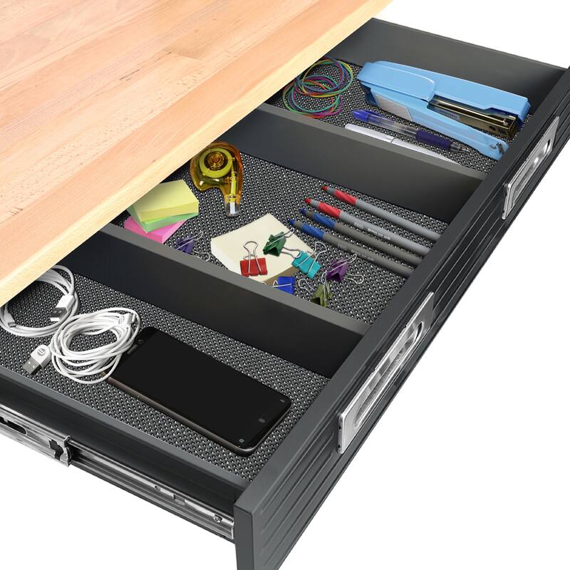Seville Classics Ultragraphite Wood Top Workbench on Wheels