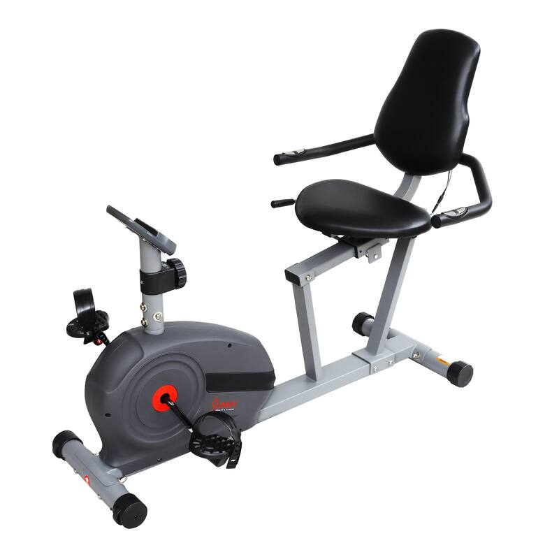Sunny Health & Fitness Essentials Series Magnetic Smart Recumbent Bike SF-RB422903 - 52.4L x 26.4W x 41.5H