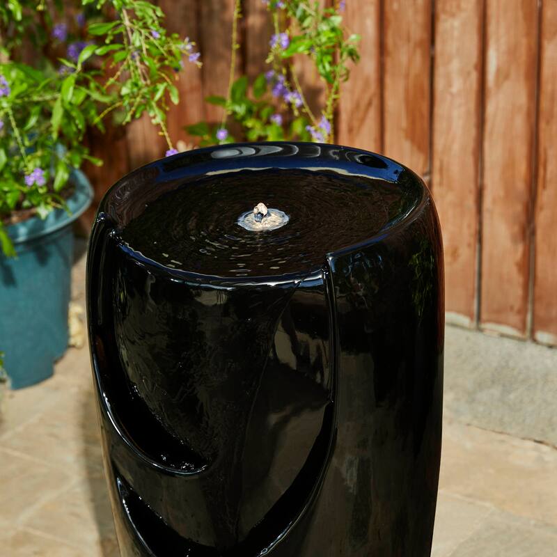 Glitzhome 30"H Oversized LED Ceramic Fountain