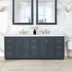 preview thumbnail 87 of 196, Altair Gazsi Bathroom Vanity with Composite Stone Countertop without Mirror 84 in - Charcoal Blue + Brushed Gold