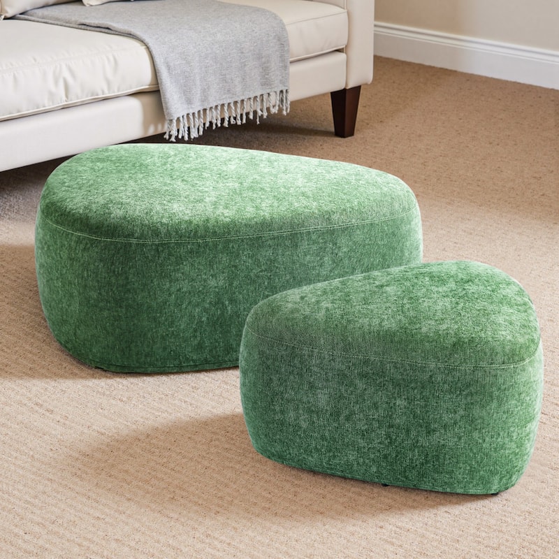 Oversized Triangle Cocktail Ottoman (Set of 2) - Green