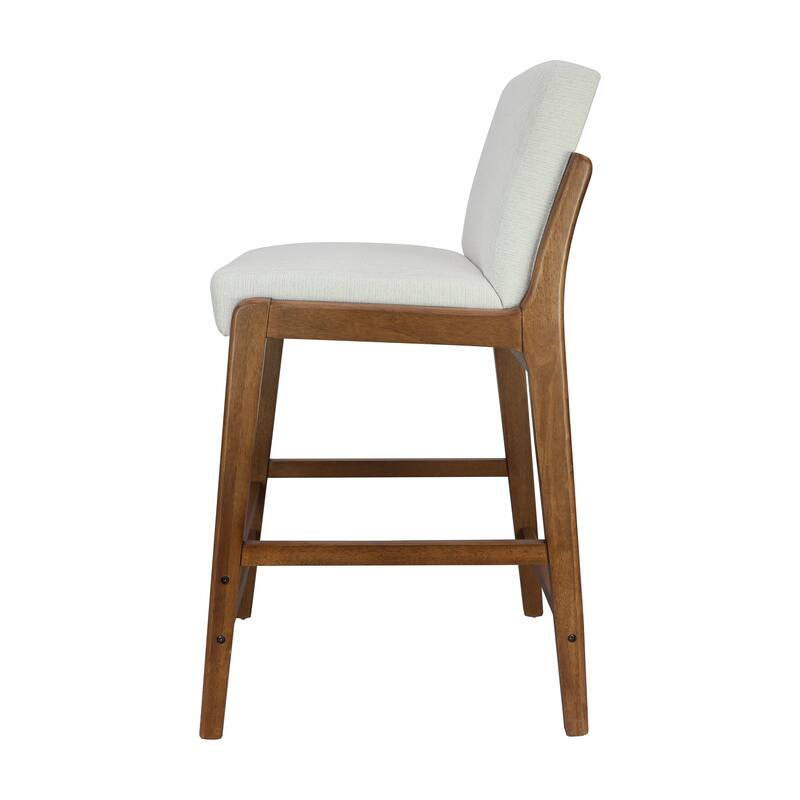 Christopher Knight Home - Eli Classic Wooden Upholstered Bar Stool with Padded Seat and Backrest