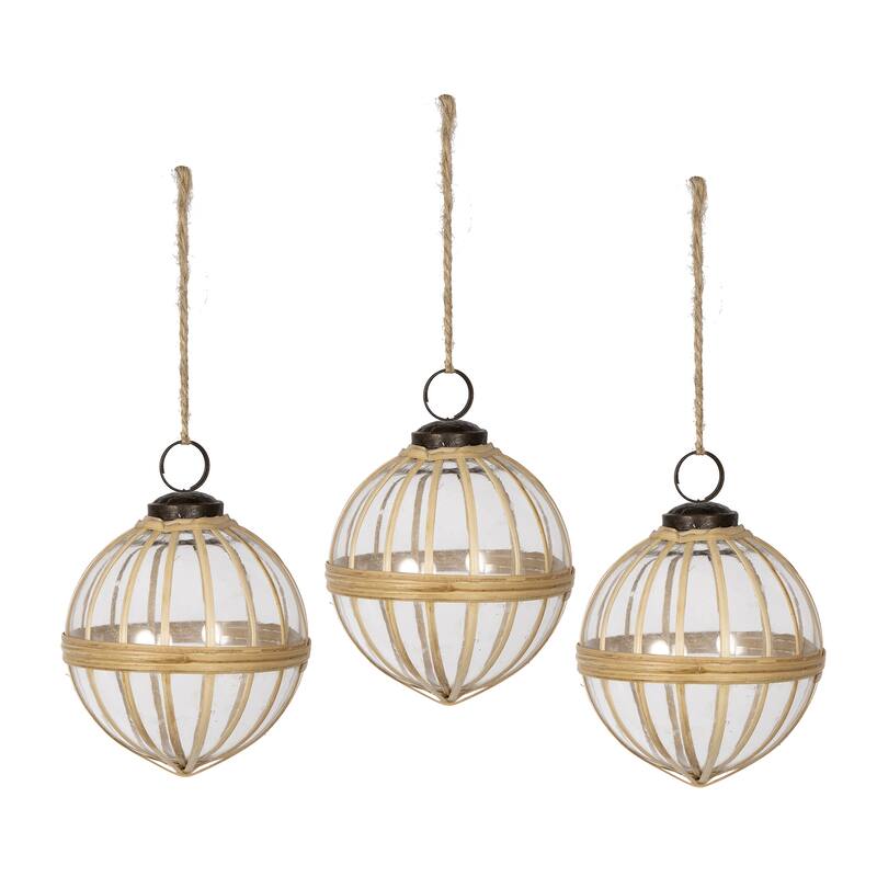 D3.2" X-Mas Hanging Ornament, Decorative Hanging Ball Christmas Tree Ornaments for Holiday Party Decorations, Set of 3