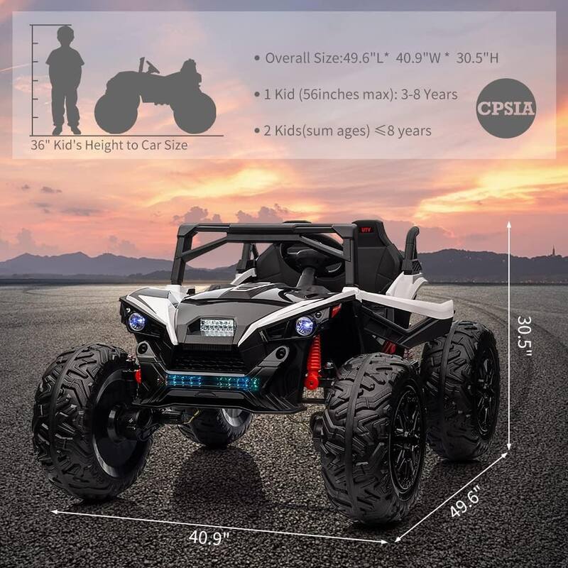 2 Seaters 24V Ride on UTV with Remote Control,10AH Battery, 400W Powerful Motors with 17" EVA Wheels