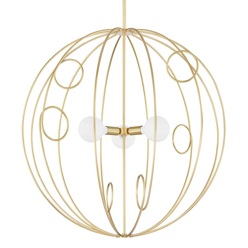 Mitzi by Hudson Valley Alanis 3-light LED Pendant - Aged Brass