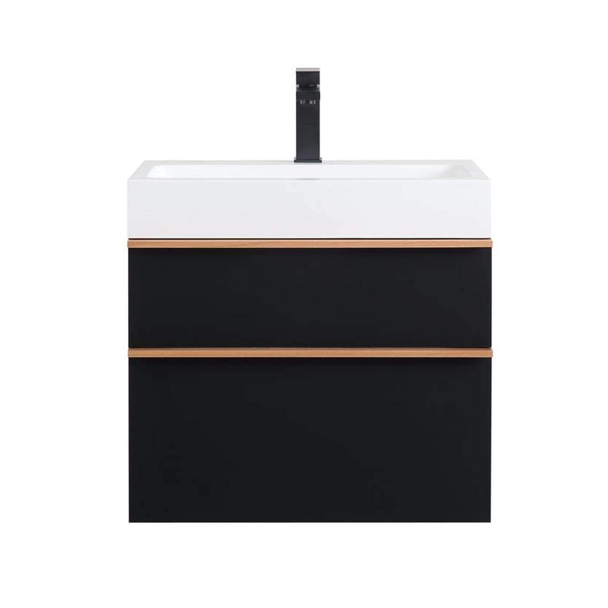 Wall-mounted bathroom vanity unit with integrated acrylic sink