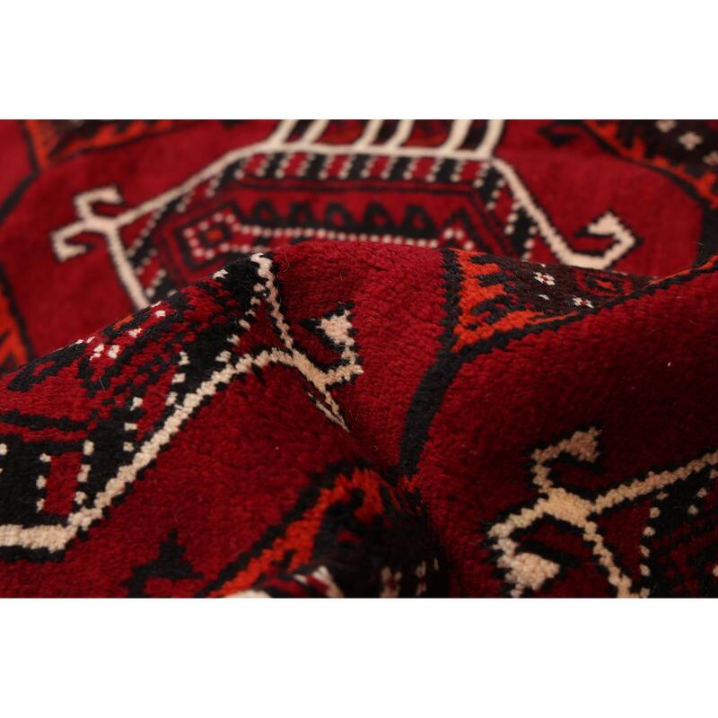ECARPETGALLERY Hand-knotted Teimani Red Wool Rug - 5'3 x 10'0