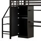 preview thumbnail 8 of 16, Twin Size Metal Loft Bed With Desk and Shelf, Multi-functional Kids Bed Frame with Wardrobe and Storage Staircase