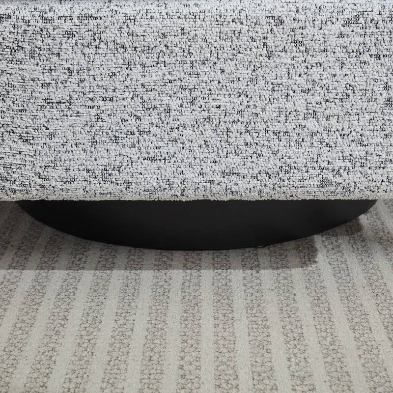 White+Black Modern 31.5" Chenille 360° Swivel Accent Chair with Solid Wood Frame for Living Room