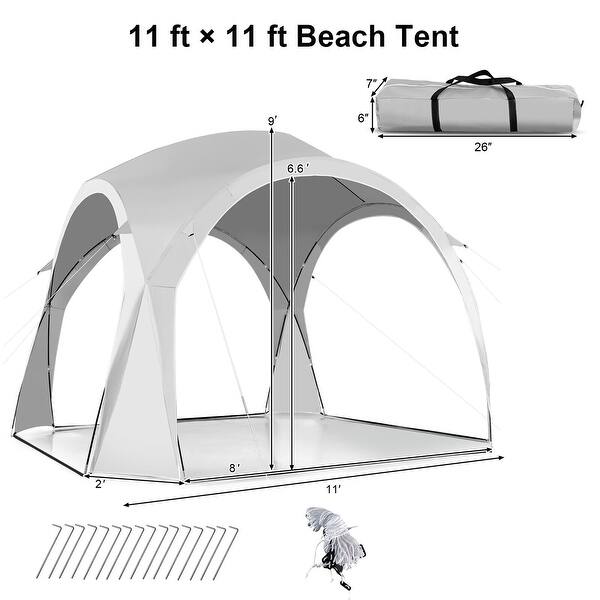 Gymax 11' x 11' Patio Sun Shade Shelter Canopy Tent Portable UPF Bed