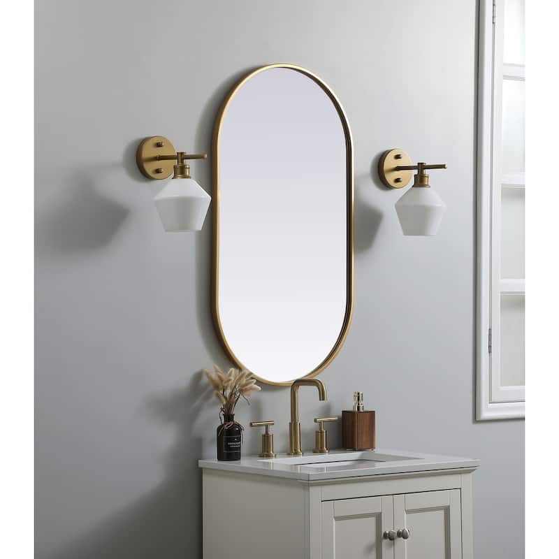 Indigo Home Metal Frame Oval Mirror 20x36 Inch