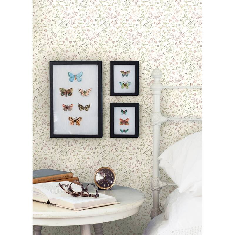 Chesapeake Tarragon Blush Dainty Meadow Wallpaper