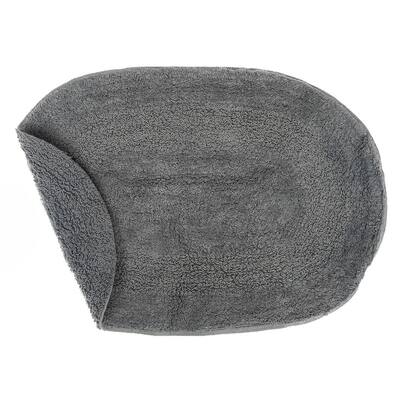 Reversible Cotton Oval Solid Color Bath Mat - Set Of 2