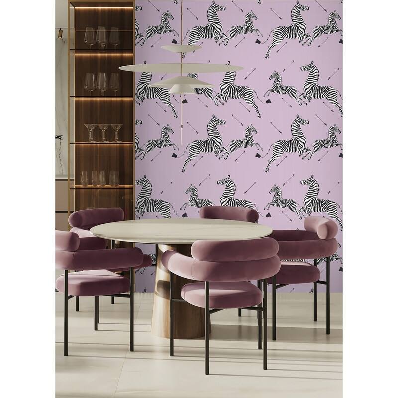 Scalamandre Lilac Zebra Safari Peel & Stick Wallpaper